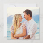 Invitation Plage rose Floral Palms Tropical Mariage photo (Dos)