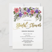 Invitation Plage rustique Bois Fête des mariées Florale (Devant)