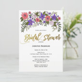 Invitation Plage rustique Bois Fête des mariées Florale (Debout devant)