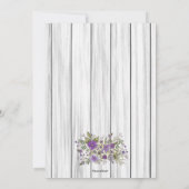 Invitation Plage rustique Bois Fête des mariées Florale (Dos)