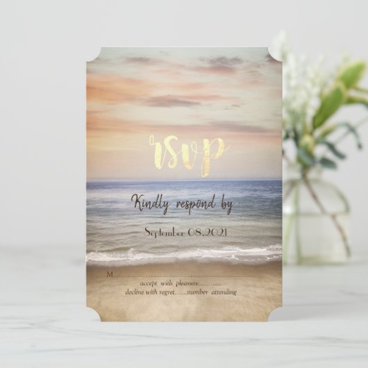 Invitation Plage Sable Ciel RSVP (Debout devant)