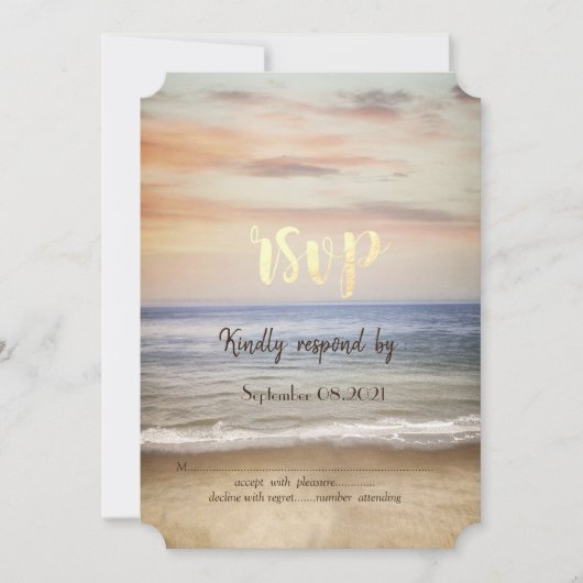 Invitation Plage Sable Ciel RSVP (Devant)