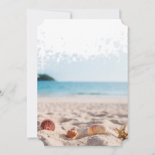 Invitation Plage, Sable, Coquillages Partie de retraite (Dos)