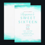 Invitation Plage sarcelle Aqua aquarelle Moderne chic Douce 1<br><div class="desc">Personnaliser pour tout événement.</div>