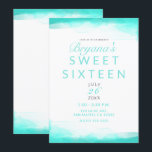 Invitation Plage sarcelle Aqua aquarelle Moderne chic Douce 1<br><div class="desc">Personnaliser pour tout événement.</div>