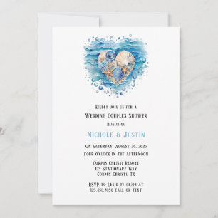 Invitation Plage Scène Starfish Mariage Couples Douche