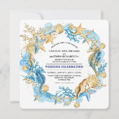 Invitation Plage | Seaside Seashells Mariage (Devant)