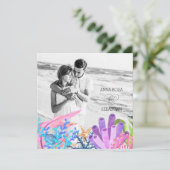Invitation *~* Plage sous mer AR7 QR RSVP MARIAGE PHOTO (Debout devant)