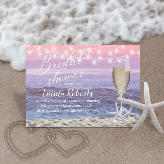 Invitation Plage Starfish Brunch & Bubbly Fête des mariées