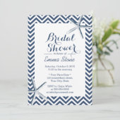 Invitation Plage Starfish Chevron Stripes Fête des mariées (Debout devant)