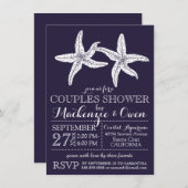 Invitation Plage Starfish Couples Fête des mariées Mariage (Devant / Derrière)