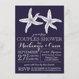 Invitation Plage Starfish Couples Fête des mariées Mariage
