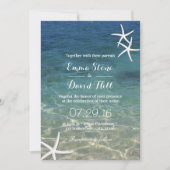 Invitation Plage Starfish Élégant Mariage d'été (Devant)