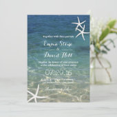 Invitation Plage Starfish Élégant Mariage d'été (Debout devant)