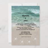 Invitation Plage Starfish Ocean Waves Destination Mariage (Devant)