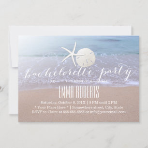 Invitation Plage Starfish & Sand Dollar Bachelorette Party