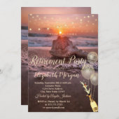 Invitation Plage Sunet Seashell Balloons, Retrait de vin (Devant / Derrière)