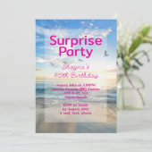 Invitation Plage Sunrise Surprise Anniversaire Fête Invitatio (Debout devant)