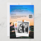 Invitation Plage Sunset String Lights Photo QR Code Mariage (Dos)