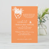 Invitation Plage Tangerine Palm Tree Destination Chalkboard (Debout devant)