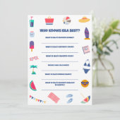 Invitation Plage Thème Anniversaire Jeu de fête (Debout devant)