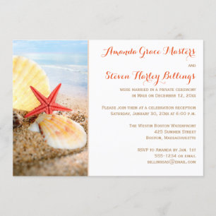 Invitation Plage Thème Après Mariage Réception Uniquement Inv