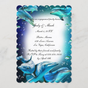 Invitation Plage thème Dauphin Mariage