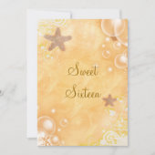 Invitation Plage thème mariage anniversaire corail (Devant)