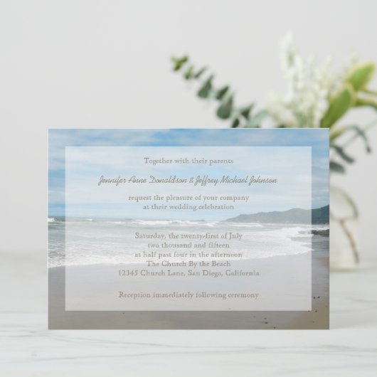 Invitation Plage Thème Mariage Invitations, Sandy Beach (Debout devant)