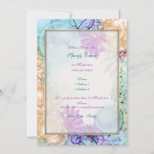 Invitation Plage thème tropical élégante (Dos)