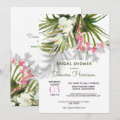 Invitation Plage Tropical Hawaii VerdureFête des mariées flor (Devant / Derrière)