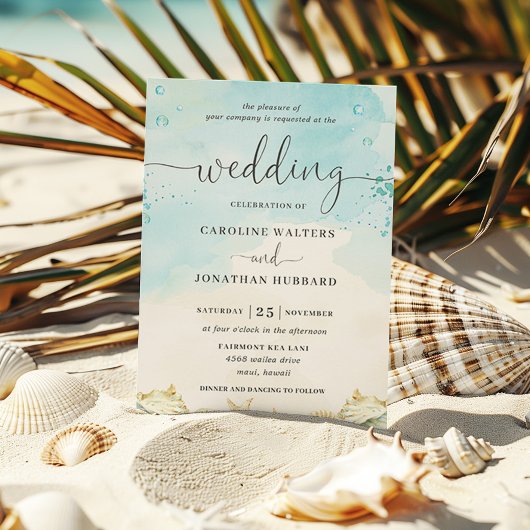 Invitation Plage Tropical Nautique Destination Mariage