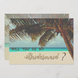 Invitation Plage Tropical, Palm Bridesmaid Card