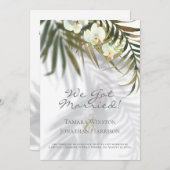 Invitation Plage Tropical Palm & Orchid Shadows Juste Marié (Devant / Derrière)