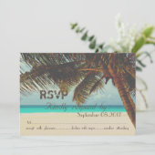 Invitation Plage, Tropical, Palmier RSVP (Debout devant)
