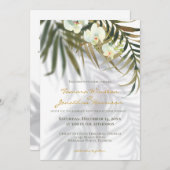 Invitation Plage Tropical Tendance Verdure Tout En Un Mariage (Devant / Derrière)