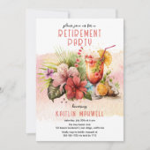 Invitation Plage Tropical Thème Cocktails Retraite (Devant)