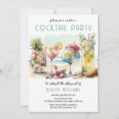 Invitation Plage Tropical Thème Cocktails Retraite (Devant)