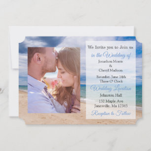 Invitation Plage Tropical Thème Mariage photo Invite