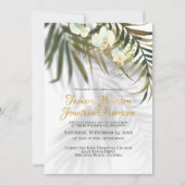 Invitation Plage Tropical Tout En Un Palmiers Ombres Mariage  (Devant)