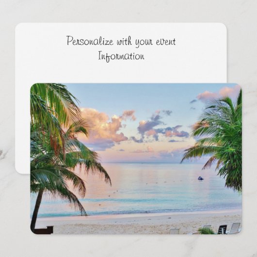 Invitation Plage Tropicale (Devant / Derrière)
