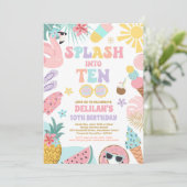 Invitation Plage tropicale 10e fête d'anniversaire (Debout devant)