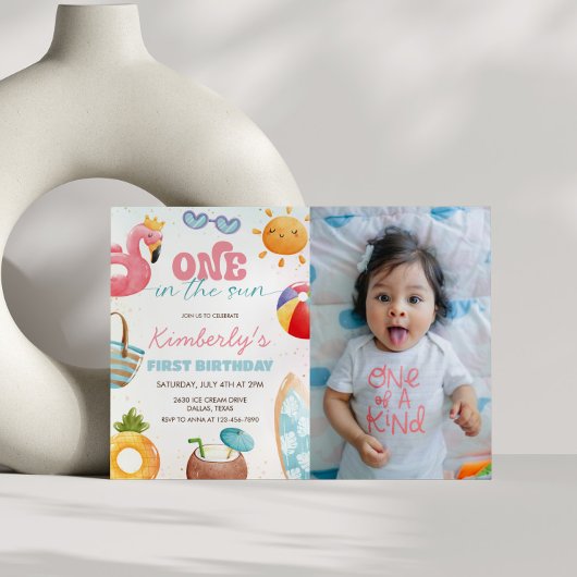 Invitation Plage tropicale 1er anniversaire de fête Photo