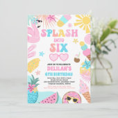 Invitation Plage Tropicale 6 Anniversaire Fête (Debout devant)