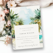 Invitation Plage tropicale aquarelle Palm Tree Baby shower