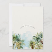 Invitation Plage tropicale aquarelle Palm Trees Baby shower (Dos)