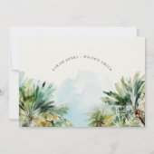 Invitation Plage tropicale Aquarelle Palmiers Vow Renouvellem (Dos)