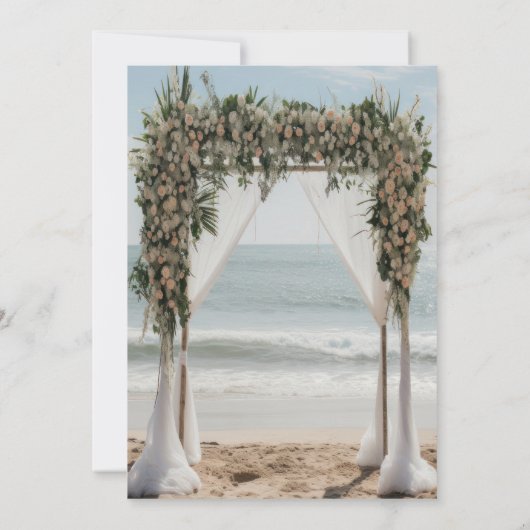 Invitation Plage tropicale Arbor floral (Dos)