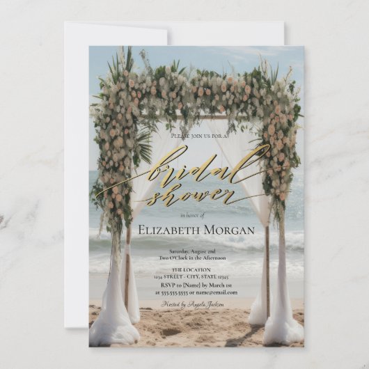Invitation Plage tropicale Arbor floral (Devant)