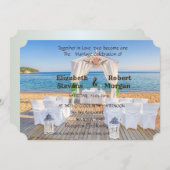 Invitation Plage tropicale arborée florale (Devant / Derrière)